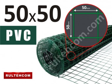 Plasa sudată zincată cu PVC 50х50mm D-1,4mm B-1m L-10m