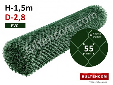 Plasă Rabiț 55х55mm D-2,8mm H-1,5m L-10m PVC